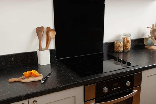 Black granite laminate kitchen - laminate,